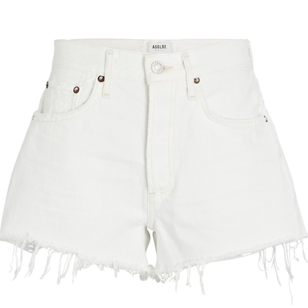 AGOLDE white jean shorts